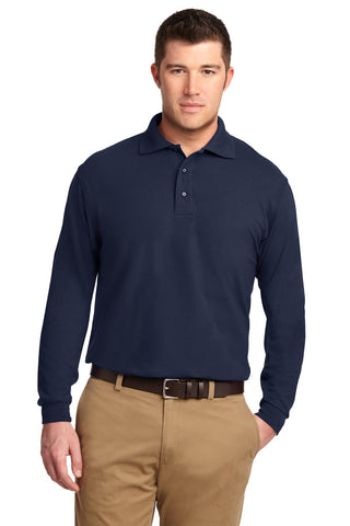 Port Authority Silk Touch Long Sleeve Polo (Navy)