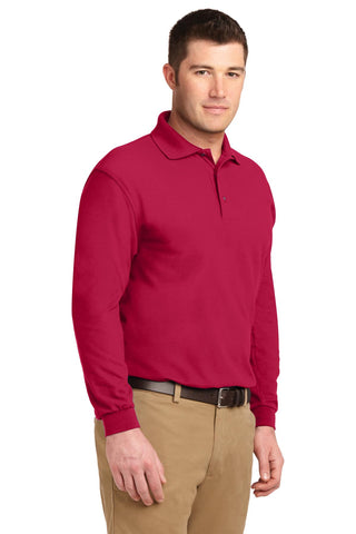 Port Authority Silk Touch Long Sleeve Polo (Red)