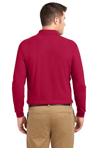 Port Authority Silk Touch Long Sleeve Polo (Red)