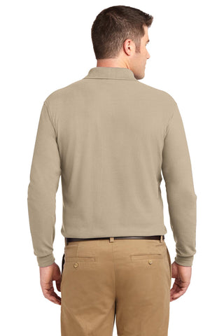 Port Authority Silk Touch Long Sleeve Polo (Stone)