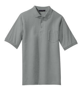 Port Authority Silk Touch Polo with Pocket (Cool Grey)