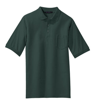 Port Authority Silk Touch Polo with Pocket (Dark Green)