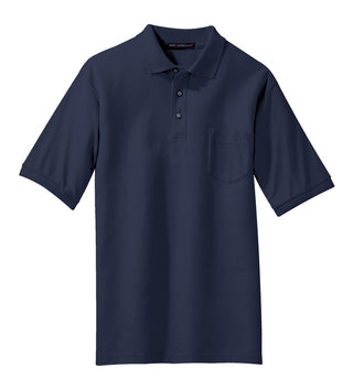 Port Authority Silk Touch Polo with Pocket (Navy)