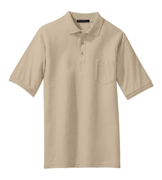 Port Authority Silk Touch Polo with Pocket (Stone)