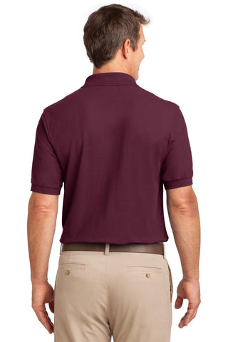 Port Authority Silk Touch Polo with Pocket (Burgundy)