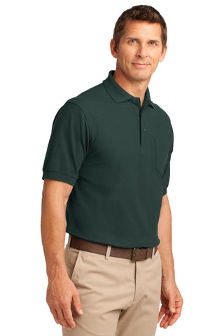 Port Authority Silk Touch Polo with Pocket (Dark Green)