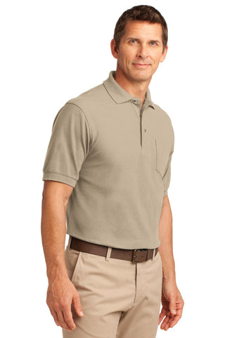 Port Authority Silk Touch Polo with Pocket (Stone)