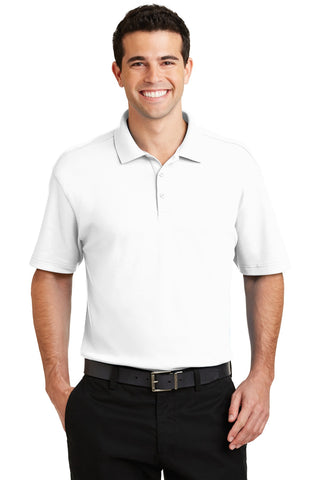 Port Authority Silk Touch Interlock Performance Polo (White)