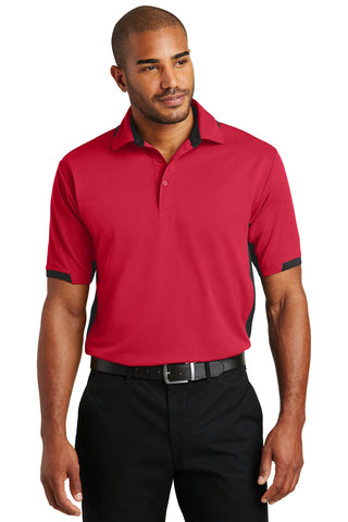 Port Authority Dry Zone Colorblock Ottoman Polo (Engine Red/ Black)