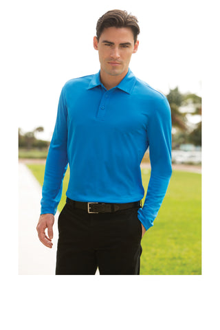 Port Authority Silk Touch Performance Long Sleeve Polo (Black)