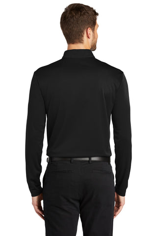 Port Authority Silk Touch Performance Long Sleeve Polo (Black)