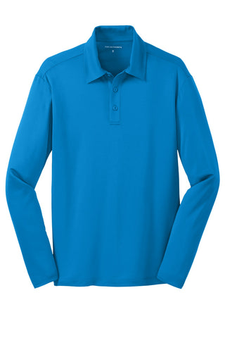 Port Authority Silk Touch Performance Long Sleeve Polo (Brilliant Blue)