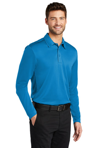 Port Authority Silk Touch Performance Long Sleeve Polo (Brilliant Blue)