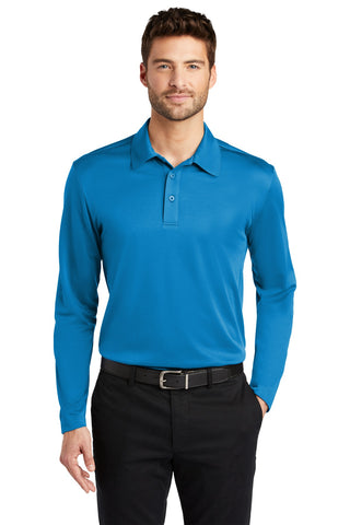 Port Authority Silk Touch Performance Long Sleeve Polo (Brilliant Blue)