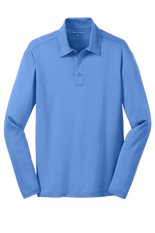 Port Authority Silk Touch Performance Long Sleeve Polo (Carolina Blue)