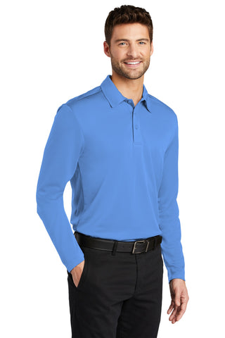 Port Authority Silk Touch Performance Long Sleeve Polo (Carolina Blue)