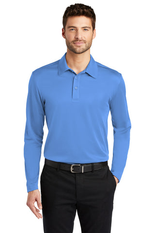 Port Authority Silk Touch Performance Long Sleeve Polo (Carolina Blue)