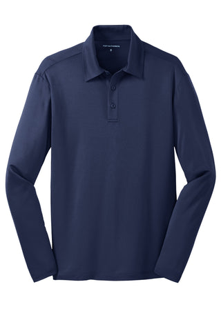 Port Authority Silk Touch Performance Long Sleeve Polo (Navy)