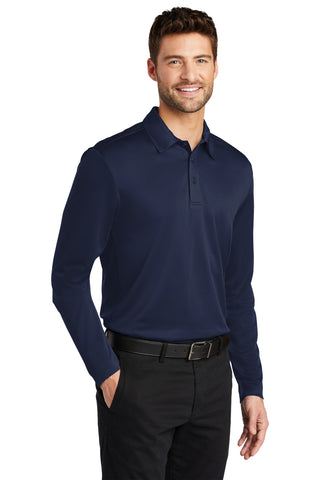 Port Authority Silk Touch Performance Long Sleeve Polo (Navy)