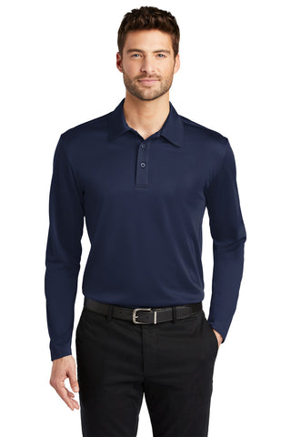 Port Authority Silk Touch Performance Long Sleeve Polo (Navy)