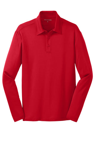 Port Authority Silk Touch Performance Long Sleeve Polo (Red)