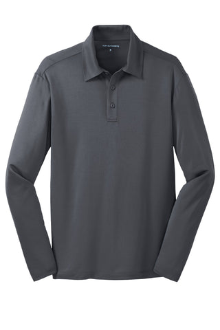 Port Authority Silk Touch Performance Long Sleeve Polo (Steel Grey)