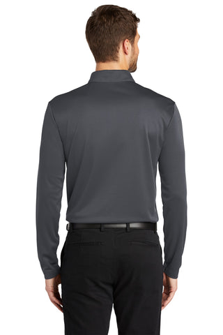 Port Authority Silk Touch Performance Long Sleeve Polo (Steel Grey)