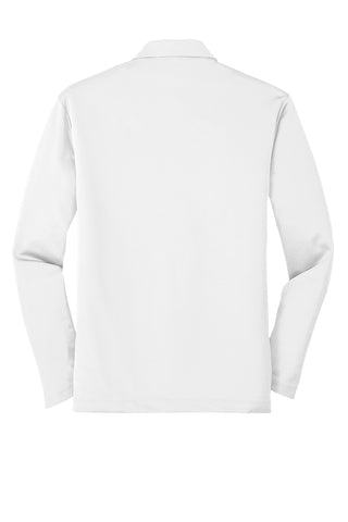 Port Authority Silk Touch Performance Long Sleeve Polo (White)