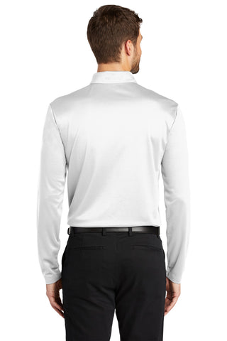 Port Authority Silk Touch Performance Long Sleeve Polo (White)