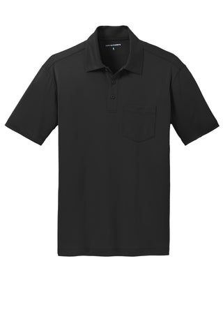 Port Authority Silk Touch Performance Pocket Polo (Black)