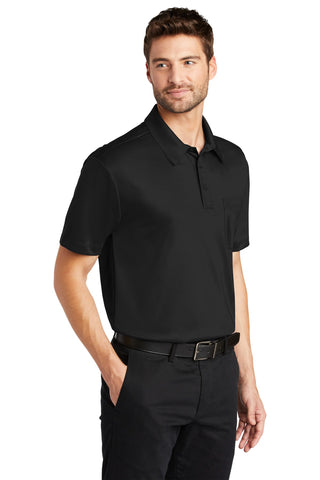 Port Authority Silk Touch Performance Pocket Polo (Black)