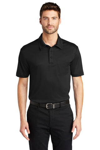 Port Authority Silk Touch Performance Pocket Polo (Black)