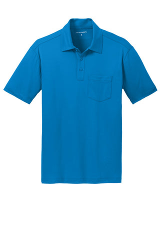 Port Authority Silk Touch Performance Pocket Polo (Brilliant Blue)