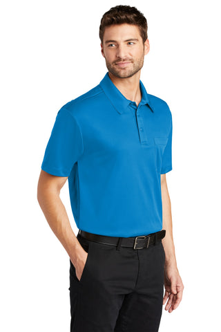 Port Authority Silk Touch Performance Pocket Polo (Brilliant Blue)