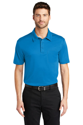 Port Authority Silk Touch Performance Pocket Polo (Brilliant Blue)