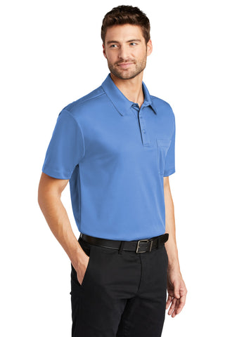 Port Authority Silk Touch Performance Pocket Polo (Carolina Blue)