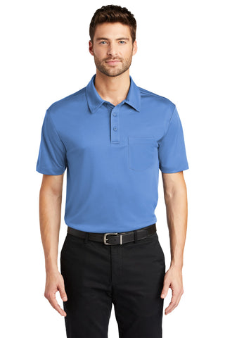 Port Authority Silk Touch Performance Pocket Polo (Carolina Blue)