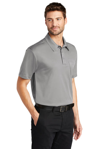 Port Authority Silk Touch Performance Pocket Polo (Gusty Grey)