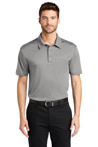 Port Authority Silk Touch Performance Pocket Polo (Gusty Grey)