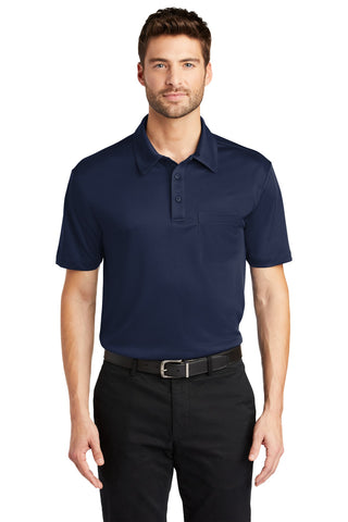 Port Authority Silk Touch Performance Pocket Polo (Navy)