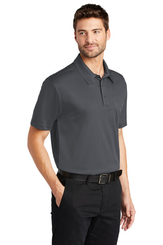 Port Authority Silk Touch Performance Pocket Polo (Steel Grey)