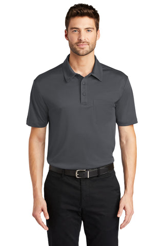 Port Authority Silk Touch Performance Pocket Polo (Steel Grey)