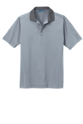 Port Authority Fine Stripe Performance Polo (White/ Shadow Grey)