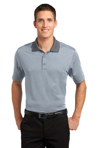 Port Authority Fine Stripe Performance Polo (White/ Shadow Grey)