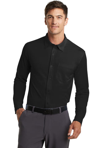 Port Authority Dimension Knit Dress Shirt (Black)