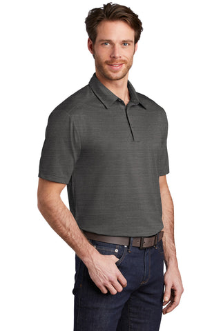 Port Authority Stretch Heather Polo (Black/ Thunder Grey)