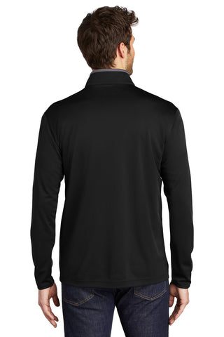 Port Authority Silk Touch Performance 1/4-Zip (Black/ Steel Grey)