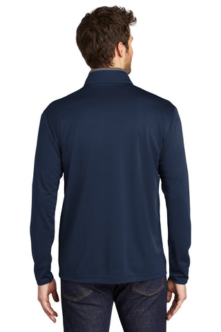 Port Authority Silk Touch Performance 1/4-Zip (Navy/ Steel Grey)