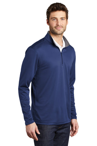 Port Authority Silk Touch Performance 1/4-Zip (Royal/ Steel Grey)