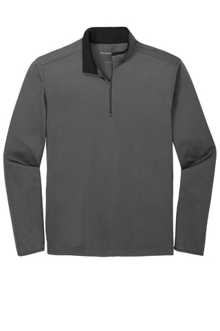 Port Authority Silk Touch Performance 1/4-Zip (Steel Grey/ Black)